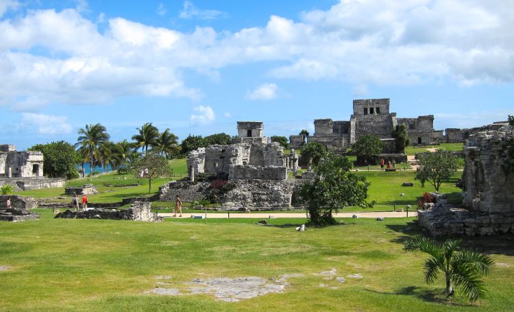 Temple ruins with the view of the sea 