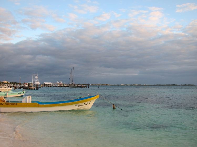 View of the boats and the pier